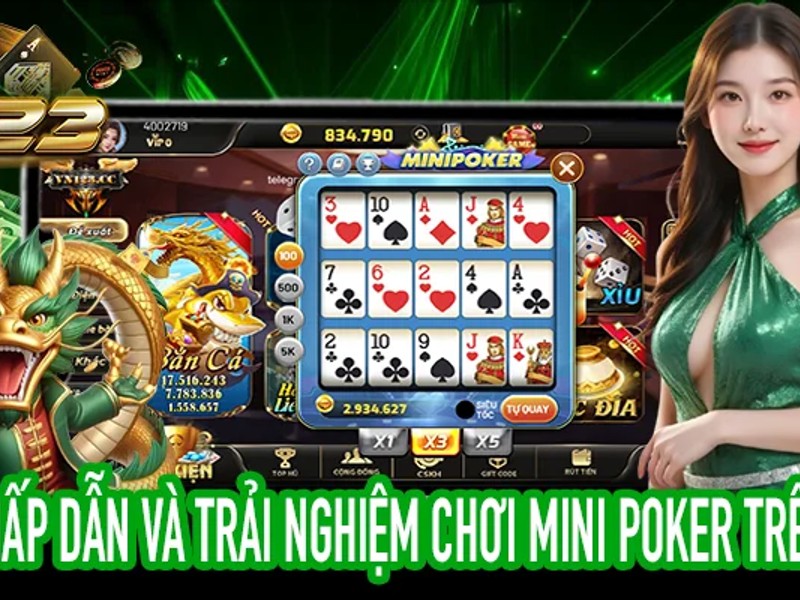 Các trò chơi bài 3D với chip poker và bài trên bàn tại mu88 casino