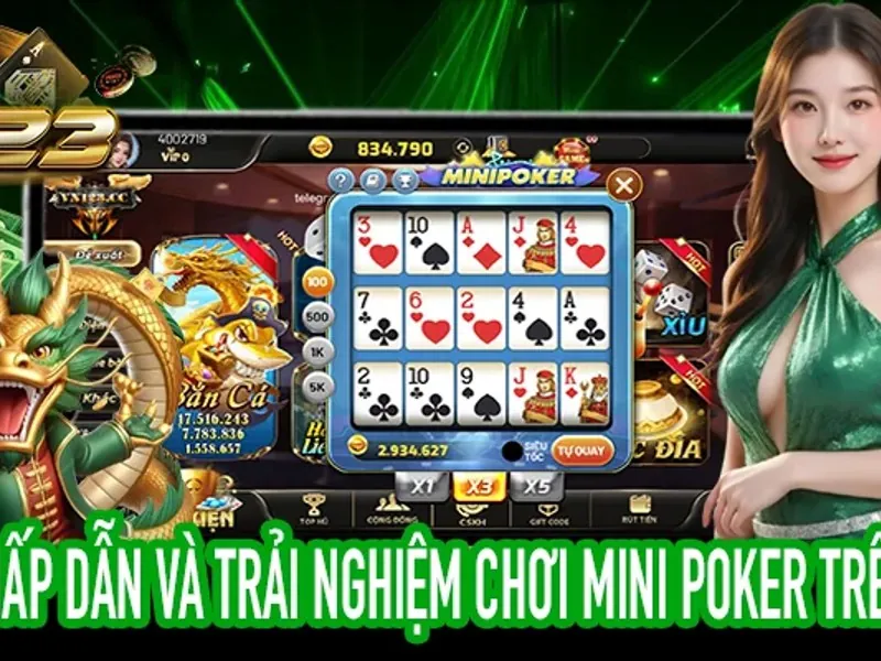 Các trò chơi bài 3D với chip poker và bài trên bàn tại mu88 casino